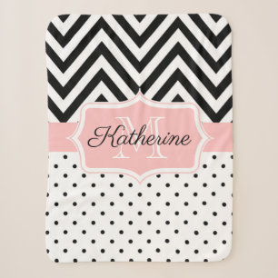 Cute Dots and Chevron Sherpa Blanket