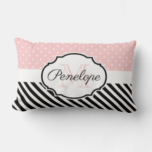 Cute Dots and Stripes Lumbar Pillow