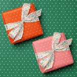 Cute dots green pink red simple Christmas holiday Wrapping Paper Sheet<br><div class="desc">Fa la la and ho ho ho! This cute and colourful Christmas wrapping paper trio is a fun and festive way to wrap your gifts. Find coordinating tags,  stickers,  stationery and more in the collection!</div>