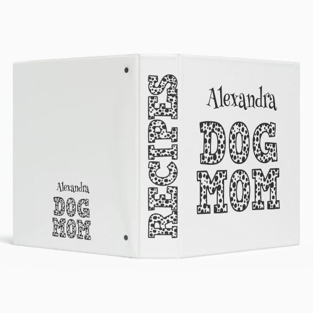 Cute Dotted Dog Mom  Binder (Background)