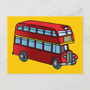 Cute Double Decker Bus Postcard