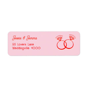 Cute Double Diamond Ring Pink & Red Address