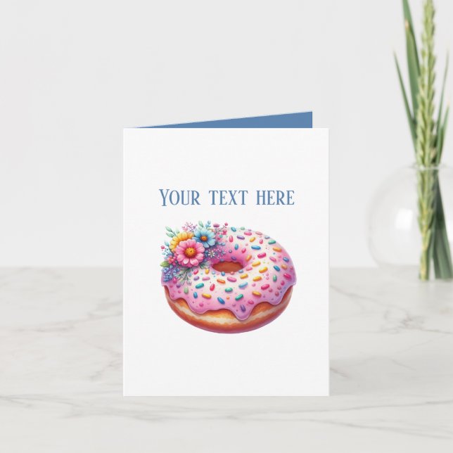 Cute Doughnut Bakery shop customizable Card (Front)
