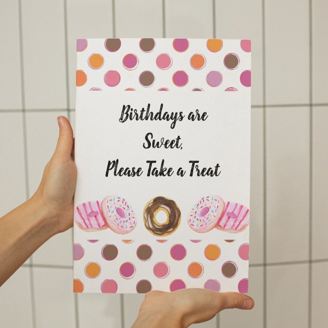 Cute Doughnut Birthday Treats Sign (Creator Uploaded)