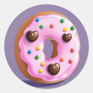 Cute Doughnut  Classic Round Sticker