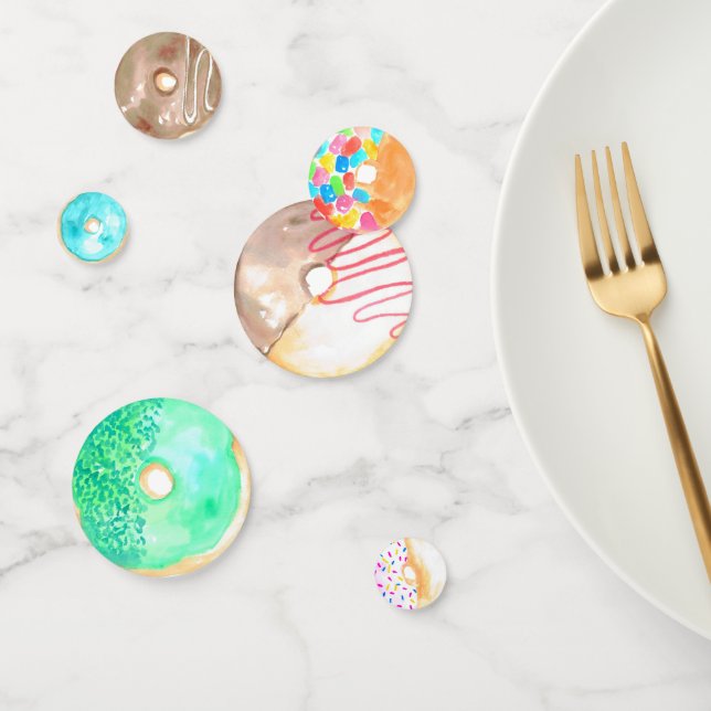 Cute doughnut confetti kid birthday party (Group)