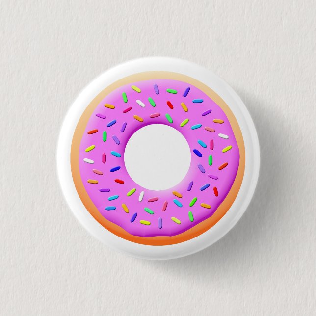 Cute Doughnut Drawing With Sprinkles 1 Inch Round Button (Front)