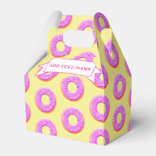 Cute Doughnut Drawing With Sprinkles Custom Name Favor Box