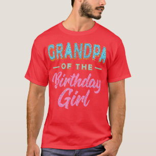 Cute Doughnut Grandpa Birthday Girl  Sweet Family  T-Shirt