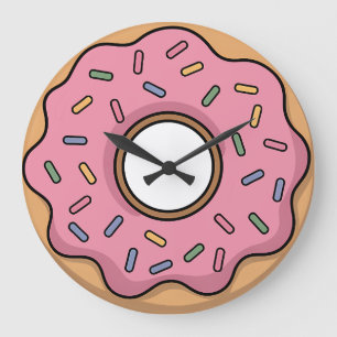 Cute Doughnut Kids Large Clock