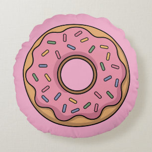 Cute Doughnut Kids Round Pillow