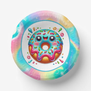 Cute doughnut lovers party paper plate