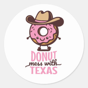 Cute Doughnut Mess with Texas Stickers