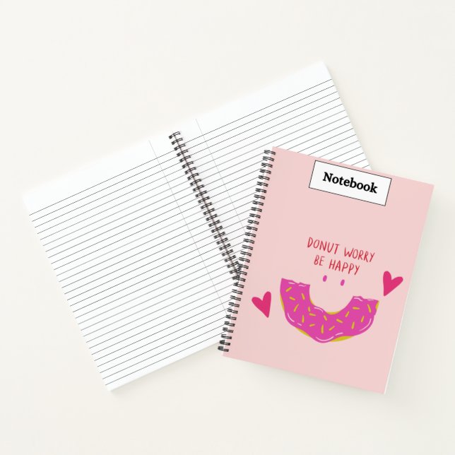Cute Doughnut Notebook Pink Lined Journal (Inside)