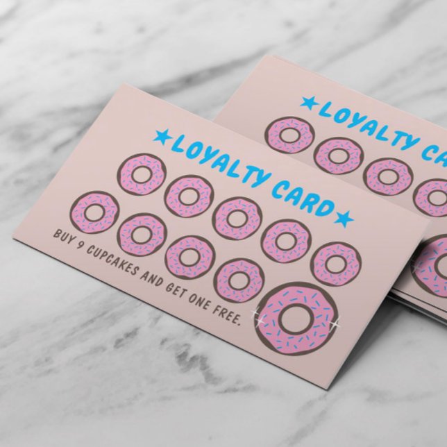 Cute Doughnut Pastry Bakery Loyalty Punch Card (Creator Uploaded)