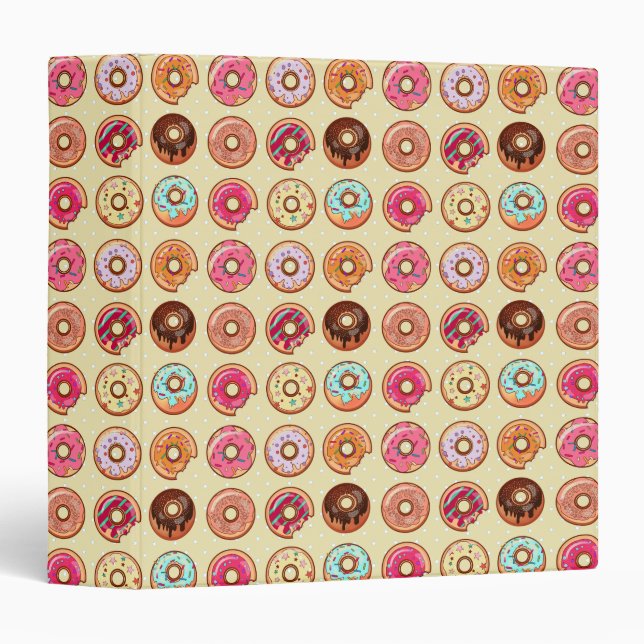 Cute Doughnut Pattern Binder (Front/Spine)