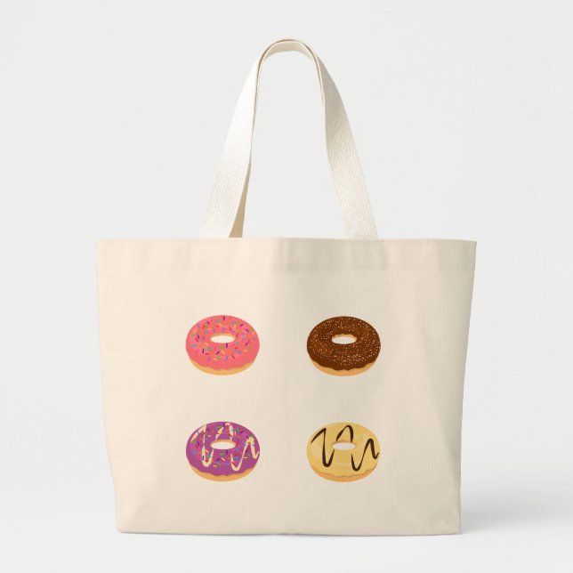 Cute Doughnut Pattern Tote Bag (Front)