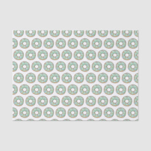 Cute Doughnut Rings Teal Frosting Pattern Tissue Paper