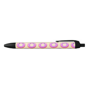 Cute Doughnut With Eyes And Sprinkles Drawing Black Ink Pen