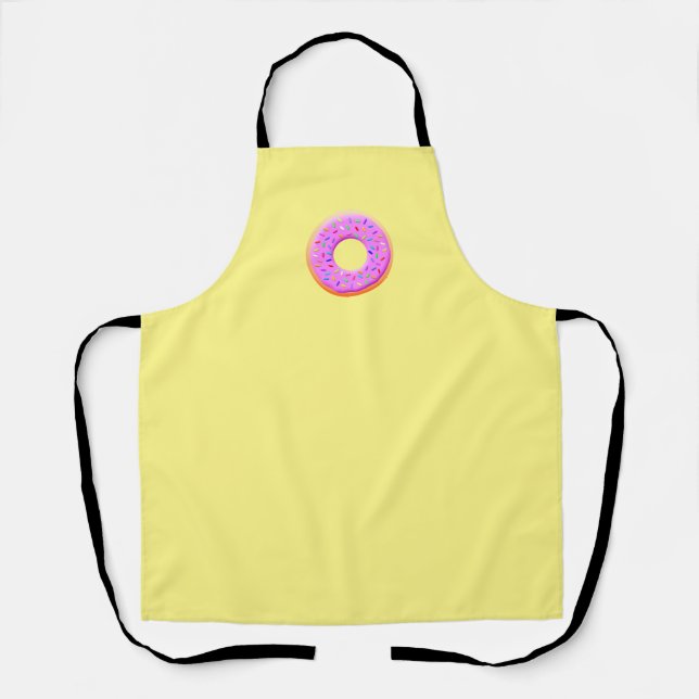 Cute Doughnut With Sprinkles Drawing Apron (Front)