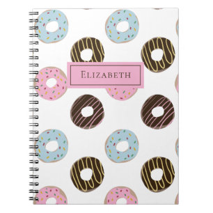 Cute Doughnuts Add your own Name Custom Monogram Notebook