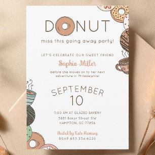 Cute Doughnuts Going Away Party Invitation