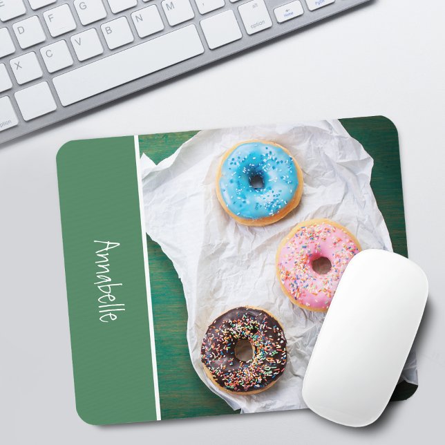 Cute Doughnuts Personalized School Mouse Pad (Cute Colorful Donuts Personalized Mouse Pad)