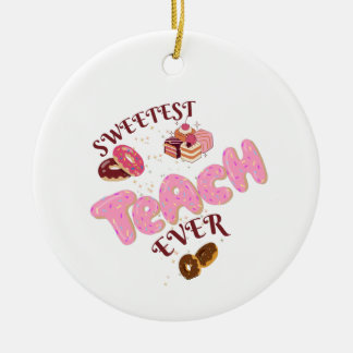 Cute Doughnuts Teacher Phone Case Ceramic Ornament