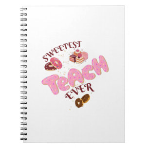 Cute doughnuts teachers spiral notebook