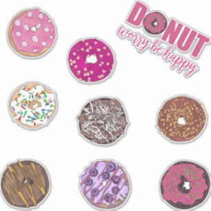 Cute Doughnuts Watercolor Illustrations