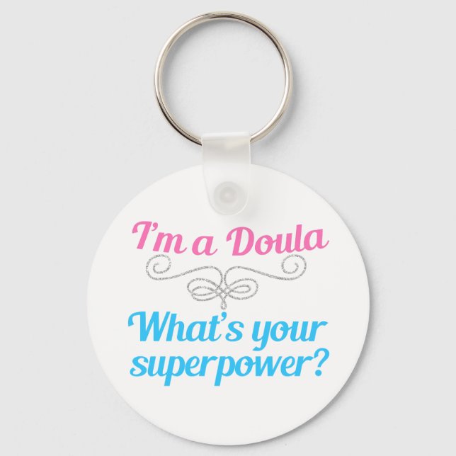 Cute Doula Superhero Keychain (Front)
