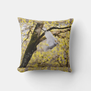 Cute Dove White Pigeon Love & Peace Symbol Bird Throw Pillow