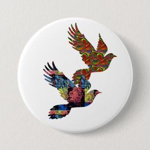 Cute Doves Inspirational Love Peace Love Friend 3 Inch Round Button