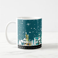 Cute Downtown Winter Scene in the Snow