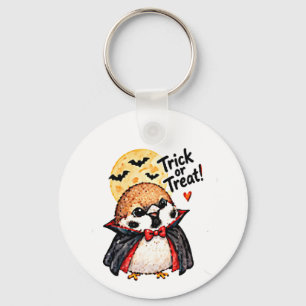 Cute Dracula Halloween Sparrow Chibi Manga Anime Keychain