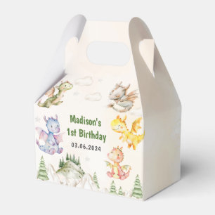 Cute Dragon 1st Birthday Party Favor Box