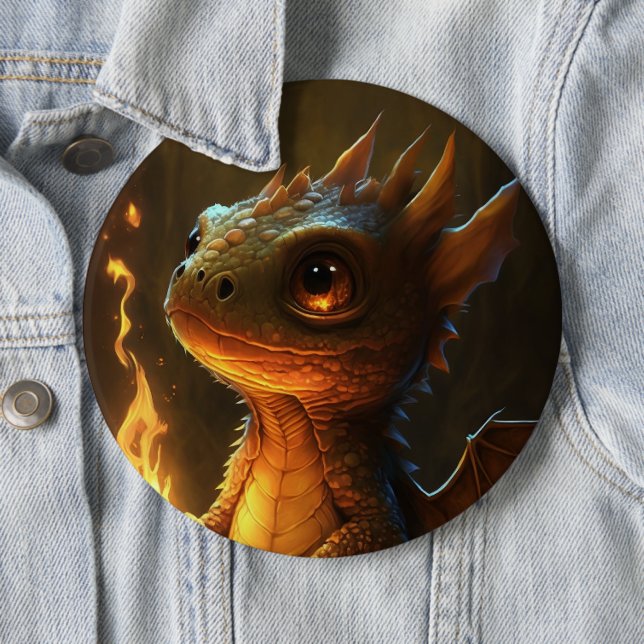  Cute Dragon 6 Inch Round Button (In Situ)