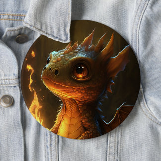  Cute Dragon 6 Inch Round Button