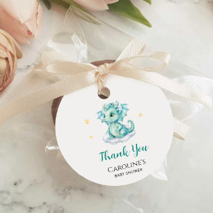 Cute Dragon Baby Shower Favour Tags