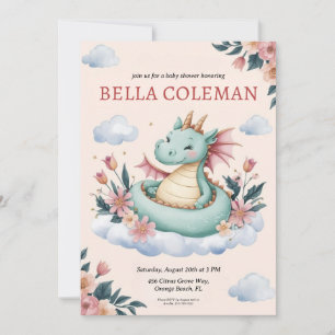 cute dragon baby shower invitations