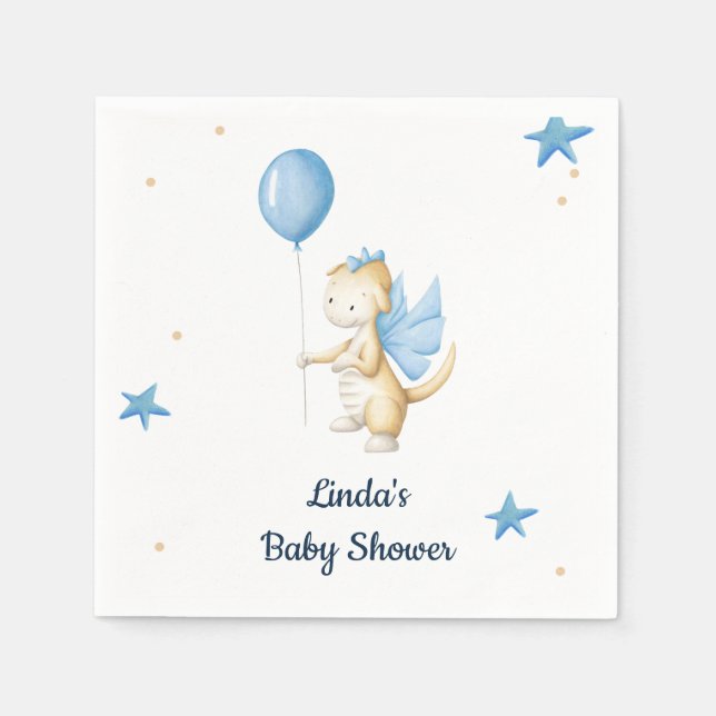 Cute Dragon Baby Shower Napkin (Front)