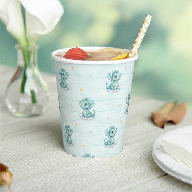 Cute Dragon Baby Shower Paper Cups (Insitu)