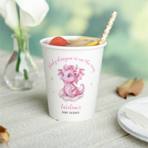 Cute Dragon Baby Shower Paper Cups