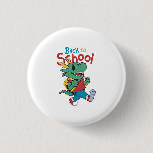 Cute Dragon Back to School Art 1 Inch Round Button