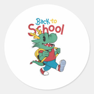 Cute Dragon Back to School Art Classic Round Sticker