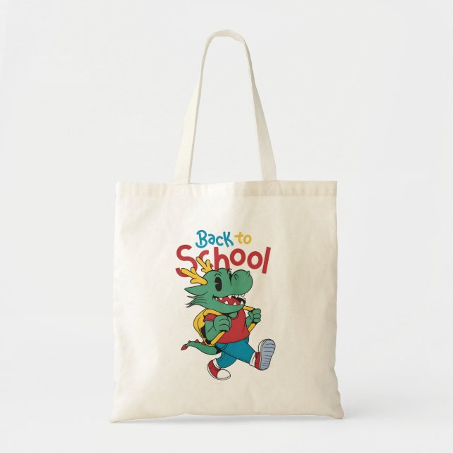 Cute Dragon Back to School Art Tote Bag (Front)
