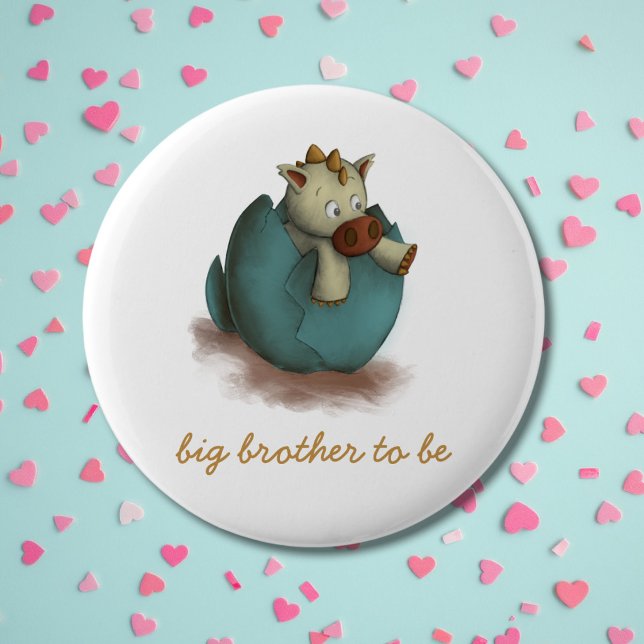 Cute Dragon Big Brother To Be 2 Inch Round Button (Creator Uploaded)