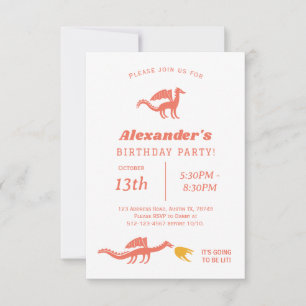Cute Dragon Birthday Party Invitation