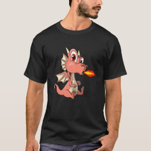 Cute Dragon Breathes Fire T-Shirt