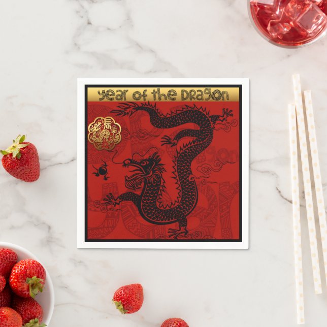 Cute Dragon Chinese Year 2024 Zodiac Birthday PN Napkin (Insitu)